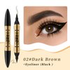 2 in 1 Eyebrow Microblading Pen, 2024 New 3D Microblading Eyebrow Pen Tattoo Pencil 4 Fork Tip, Waterproof Magic Microblading Eyebrow Pencil for Natural Makeup Last All Day - 9703#Dark brown