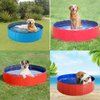 Dog Pool, Foldable Pet Pool, Small Portable PVC Dog Swimming Pool 24 x 8 Inch Folding Dog Cat Bath，Small Portable PVC Dog Swimming Pool，Tub Indoor Collapsible Ball Pit for Puppies(Blue, Small)