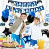 Video Game Birthday Party Decorations Navy Blue Game On Party Supplies Gaming Birthday Decoration Including Happy Birthday Banner,Hanging Swirls, latex balloons and Game Controller Balloons