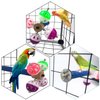 FlidRunest Perch Toy with Rotating Balls for Birds, Rough-surfaced Natural Parrot Perch Toy, Bird Bell Balls Toy for Budgies,Parakeets, Parrots,Cockatiels,Lovebirds,Conures