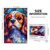 King Charles Cavalier Dogs Lovers Stained Colorful Glass 1000 Pieces Art Painting Wooden Puzzle for Kids Adults, Birthday Mother's Father's Day Christmas for Dad Mom Boys Girls