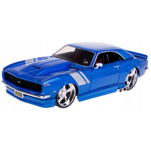 1968 Chevy Camaro Z/28 Blue Metallic with Silver Stripes Classic Muscle Series 1/24 Diecast Model Car 32508bl