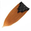 Ombre Clip in Hair Extensions Straight Human Hair 140g 100% Human Hair 8Pcs Total of 18 Clips #1B/30 Brown Hair Extensions for Black Women Hair (22 Inch, 1B/30 Brown）