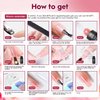 JEWHITENY 28 Colors Poly Nail Extension Gel Kit for Starter at Home Poly Nail Gel All-in-one Kit with Nail Lamp French Trendy Manicure DIY Kit