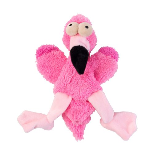 Fuzzyard Flat Out Nasties Stuffing Free No Mess Dog Toy, Assorted (Flamingo)