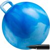 Hopper Ball with Handle for Kids - 20-inch (50cm) Bouncy Balls for Kids, Blue Jumping Ball for Kids Kangaroo Hippity Hop Balls, Sit and Spin Bouncing Ball with Handle and Hand Pump