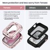 Tensea (2 in 1) for Waterproof Apple Watch Screen Protector Case Series 9 8 7 41mm Accessories, iWatch Protective PC Face Cover Built-in Tempered Glass Film, Front & Back Bumper for Women Men, 41 mm