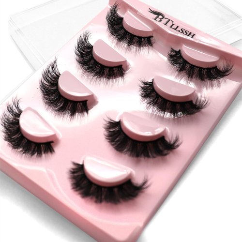 8Pairs Wispy Mink Lashes Fluffy Eye Lashes Natural Look 5D Volume Fake Eyelashes Pack 3D621 by BTLLSSH