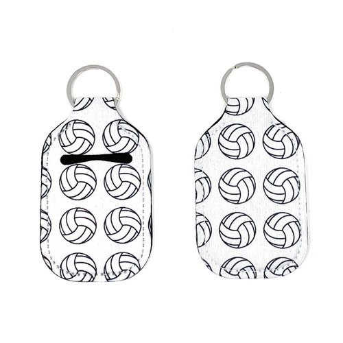 Daisy Lane Hand Sanitizer Holder for Backpack Kids Travel Size Baseball Softball Keychain (Volleyball, Pack of 6)