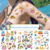 Hawaiian Temporary Tattoos, Luau Themed Fake Tattoos for Kids, 10Sheets Summer Pool Tropical Beach Waterproof Temporary Tattoo Stickers Summer Party Decorations Supplies for Kids and Adults