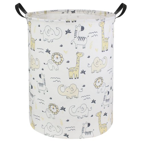 HIYAGON Baby Laundry Hamper Basket Baby Hamper for Nursery Boy and Girl Cute Kids Toys Storage Bin Organizer Animal Room Decor(Animals)