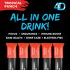 4D Clean Energy Drink Mix + Electrolytes + Immune Support + MultiVitamins + Joint and Skin Support (Tropical Punch Flavor, 25 Pack)