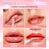 LANGMANNI Hydrating Lip Glow Oil,Moisturizing Nourishing Lip Oil,Light Colour Gloss Tinting And Non-sticky Lip Oil For Dry Lips Lip Care (Strawberry 2Pcs)