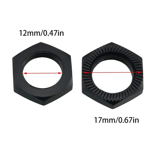 Ruiwaer 8PCS 17mm Thread Aluminum RC Wheel Nuts Aluminum Alloy Wheel Hex Hub Nuts, 4PCS Blue 4PCS Black