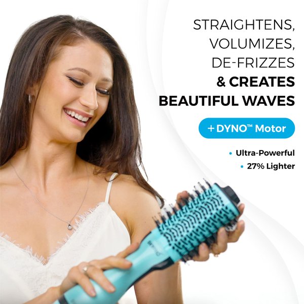 Round Blow Dryer Brush with Case | Ultra Lightweight Hair Dryer Brush Straightens, Volumizes & Creates Loose Waves | Hot Air Brush | Blowout Brush Hair Dryer and Volumizer by SKYPRO