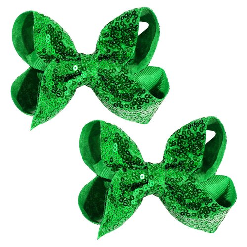 2 PCS 4 Inch Sequins Hair Bows Alligator Hair Clip Hair Barrettes Accessories for Women Teens Gir...