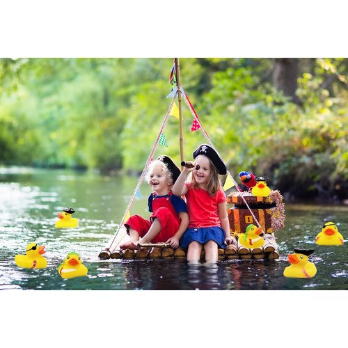 The Dreidel Company St. Patrick's Pirate Rubber Duck Toy Duckies for Kids, Bath Birthday Projects Gifts Baby Showers Classroom Summer Beach and Pool Activity Party Favors, 2" (6-Pack)