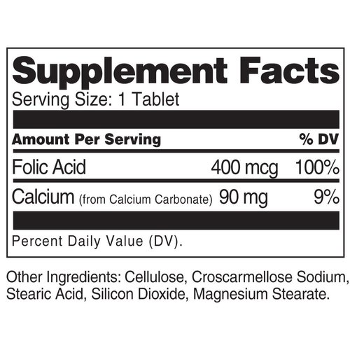 21st Century Folic Acid 400 mcg Tablets, 250-Count (Pack of 2)