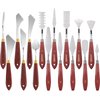 16 Pieces Painting Knife Set Stainless Steel Palette Knife Set Painting Mixing Scraper Pallet Knife Spatula Knife with Wooden Handle for Oil Painting Accessories Acrylic Color Mixing Supplies
