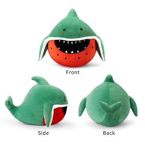 Nuokin Shark Plush Toy for Kids Stuffed Animal with Watermelon Soft Novelty Toys for Boys and Girls Birthday Gifts