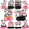 Holy Cow Im Two Birthday Decorations for Girl, Pink Cow 2nd Birthday Honeycomb Centerpiece Party Supplies, Moo Moo I'm Two Cow Themed 2 Year Old Birthday Table Toppers Sign Decor