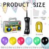 90S 80S Theme Party Balloons Backdrop Decorations Inlcude Inflatable Boom Box Inflatable Retro Mobile Phone Gold Chain Balloons 90s Balloon Garland Kit for Back to 90S 80S Party for Birthday Decor