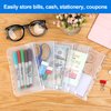 KTRIO 16PCS A6 Binder Pockets 6 Holes Cash Envelopes for Budgeting, Clear Zipper Folders for 6-Ring Budget Binder, Money Envelope Loose Leaf Bags Waterproof PVC Document Pencil Pouch Organizers