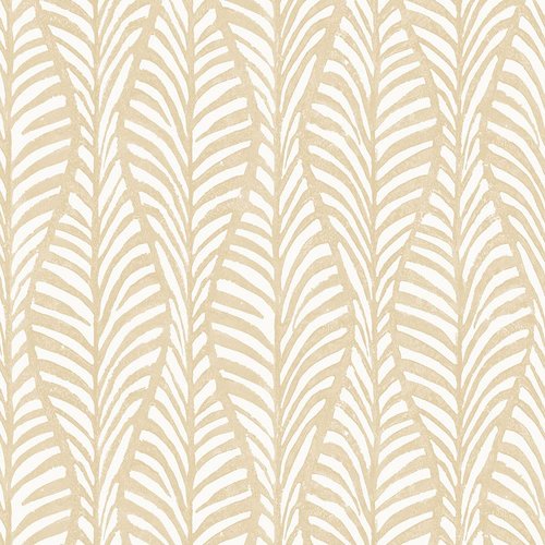 Tempaper White Clay Block Print Leaves, Designer Removable Peel and Stick Wallpaper, 20.5 in X 16.5 ft, Made in The USA
