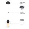 VONLUCE Black Pendant Light for Kitchen Island, Pendant Light Fixture w/Hanging Cord for Bedroom & Hallway, Kitchen Pendant Lighting Over Island with Clear Glass Shade