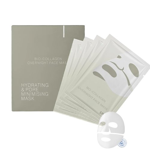 Deep Real Collagen Mask, Bio-Collagen Anti-Wrinkle Lifting Overnight Mask Facial Hydrogel masks with low molecular weight collagen for lifting, firming, and moisturizing 4 Packs