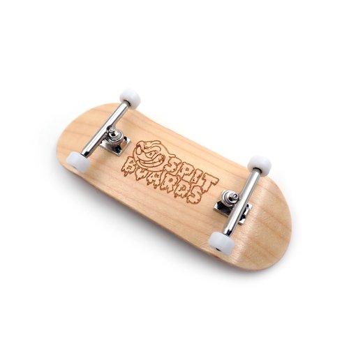 SPITBOARDS 36mm Fingerboard Complete Wood Pro Set-Up (Pre-Assembled, Handcrafted 5-Layers), 36 mm Pro Trucks, CNC Bearing Wheels, Lasered Foam Grip Tape (Lasered Deck Size: 36 x 96 mm), 'Maple Wood'