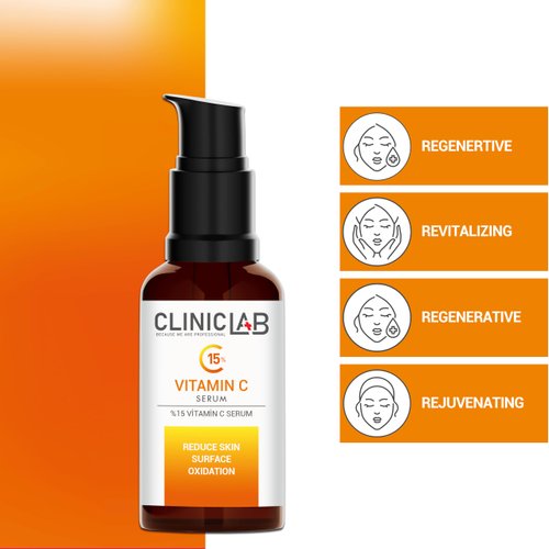 ClinicLab 15% Vitamin C & Glow Serum - Dark Spot Face Serum for Women (1.01fl oz)