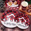 Whaline 100Pcs Christmas Tableware Set Jesus Holy Night Disposable Paper Plates Napkins Cups Xmas Religious Red Black Buffalo Plaid Dinnerware Set Serves Guests for Christmas Baptism Party Supplies