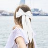 6PCS White Hair Bows for Women, Coquette Bows Hair Clips Hair Ribbons Long Tail Lace Bows Cute Aesthetic Wedding Hair Accessories for Women Girls Gifts