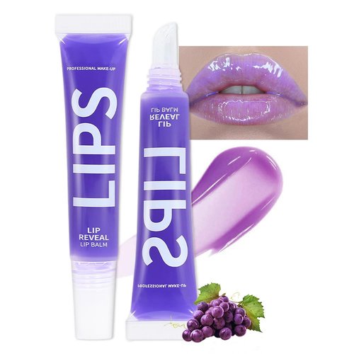 Moisturizing Mirror Fruit Lip Oil, No-Sticky Gloss Lip Balm Lip Care,Fruit Flavoured Lip Oil For Dry Lip's Moisturizing Hydrating And Nourishing,Natural Long-Lasting Moisturizing Lip gloss(05#Grape)