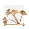 OwlGift Modern Ginkgo Leaves Design Napkin Holder for Tables, Metal Paper Napkin Storage for Kitchen, Stylish Paper Towel Dispenser, Mail Letter Sorter Rack, Document File Organizer – Bronze
