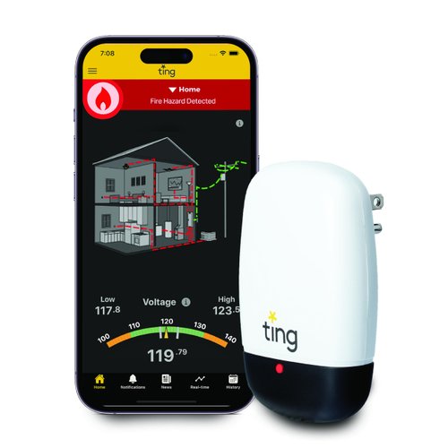 Ting Fire Electrical Fire Prevention Sensor & Service - Residential Use Only - 12 Months of Required Service Included - Home Fire Safety