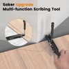 Saker Multi-function Scribing Tool- Construction Pencil- Aluminum Alloy Scribe Tool with Deep Hole Pencil,DIY Woodworking Scribe Gauge Scriber Line Maker Measuring Tool (BLACK)