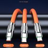 Seadiquiet Orange 3 in 1 Multi USB Cable 100W Multi Charger Cable Fast Charging Cable Fast and Stable Charging to Various Mobile Phones with Type-C/Android/Charging Ports(2m/78.7inch)