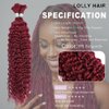 Peenoll Burgundy Braiding Human Hair 100g 20 Inch 99J Burgundy Deep Water Wave Bulk Human Hair for Braiding No Weft Brazilian Virgin Curly Human Hair Extensions for Boho Braids