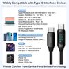 6.6FT USB C to USB C Cable 100W USB C Charge Cable Fast Charging Type C Charge Cable with LED Display, Type C to Type C Cable 480Mbps Nylon Braided Cable for MacBook Pro 13 16 MacBook Air 13 15