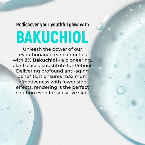 Bakuchiol Cream for Face - Natural Retinol Alternative Anti Aging Face Cream - Hyaluronic Acid, Vitamin C, F, Vitamin E Cream, Bio Oil - Rich Texture Bakuchiol Serum