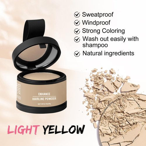 𝐕𝐞𝐫𝐨𝐧𝐧𝐢 Hairline Powder,Enhance Hairline Powder with Hairline brush,Hairline Powder Instantly Conceals Hair,Root Touch Up Hair Powder Hair Toppers for Gray Hair Coverage((Light Blonde)
