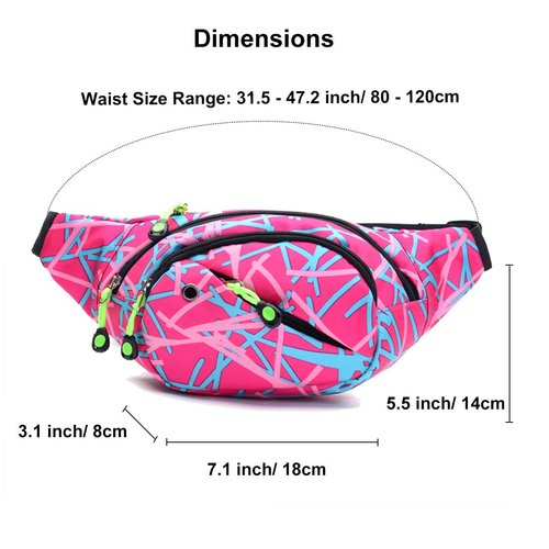 Ausion Fanny Pack Waist Bag for Men&Women Adjustable Belt Hip Bum Bag Fashion Water Resistant Waist Bag for Traveling Casual Running Hiking Cycling