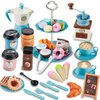GIFTRRTOY Pretend Tea Party Set for Little Girls, 41 PCS Coffee Maker Set and Play Food Dessert Set for Kids Age 3 4 5 6 7 8 9, Kids Kitchen Pretend Play for Princess Girls Boys