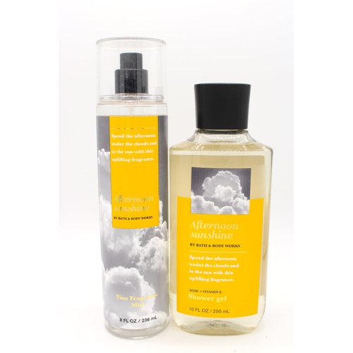 Generic Afternoon Sunshine, BBW Bath and Body, Bundle Set of Body Wash and Fine Fragrance Mist, Clear