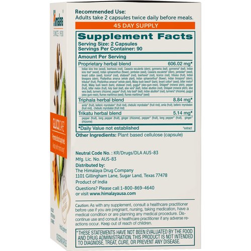 Himalaya GlucoCare Herbal Supplement, Metabolism Support, Pancreatic Support, Triphala, Bitter Melon, Turmeric, Gluten Free, Vegan, 180 Capsules, 90 Day Supply