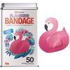 BioSwiss Bandages, Flamingo Shaped Self Adhesive Bandage, Latex Free Sterile Wound Care, 50 Count