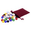 AmishToyBox.com Game Bag of 24 Replacement Glass Marbles (9/16" Diameter) and 6 Dice for Aggravation Game