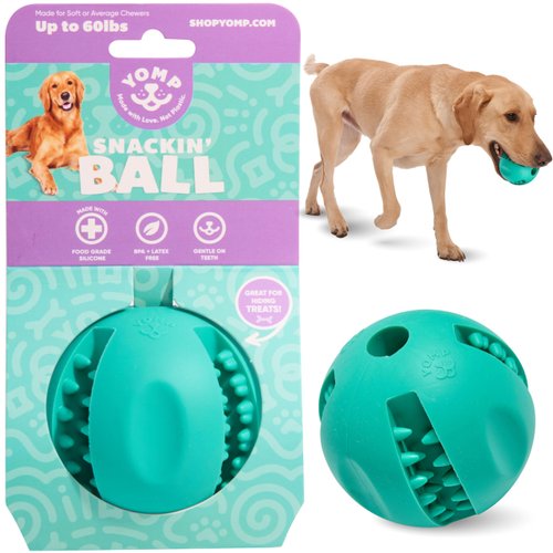 Yomp Snackin' Fillable Dog Toy - Interactive Stuffable Dog Chew Toy for Soft & Medium Chewers - Treat Dispensing Dog Toy - Peanut Butter Dog Toy - Pet-Safe, Non-Toxic Silicone Dog Toy
